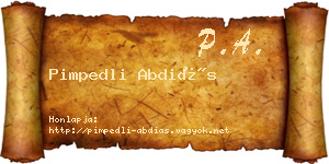 Pimpedli Abdiás névjegykártya